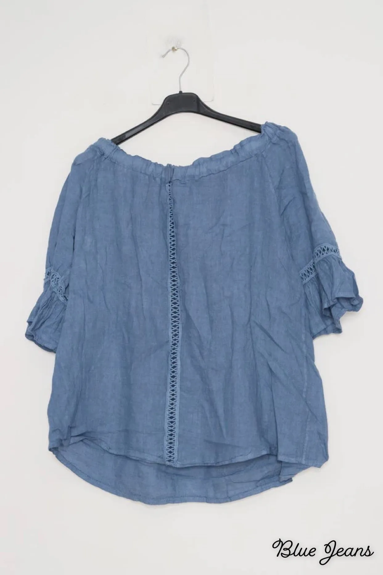 100% Linen Peasant Top 1121