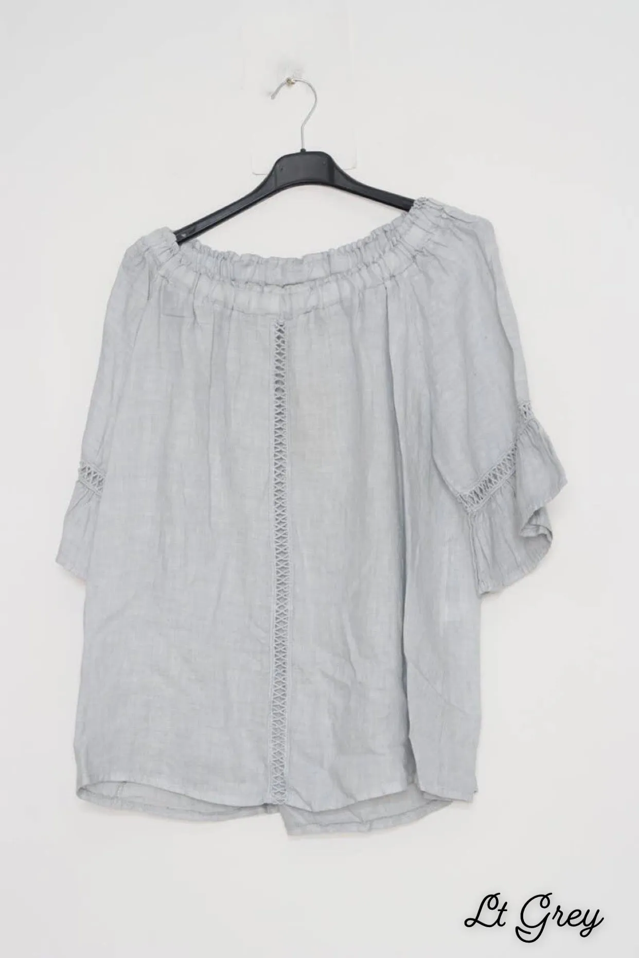 100% Linen Peasant Top 1121