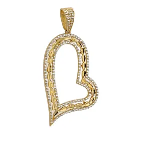 10K Yellow gold hearth pendant-221002