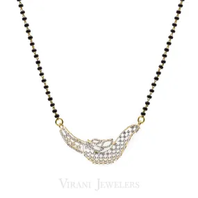 1.12 CT Diamond Pendant Mangalsutra Set in 18K Yellow Gold W/ Sultry Sled Design