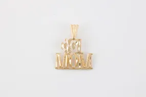 14k Yellow Gold #1 Mom Pendant (1.03g.)