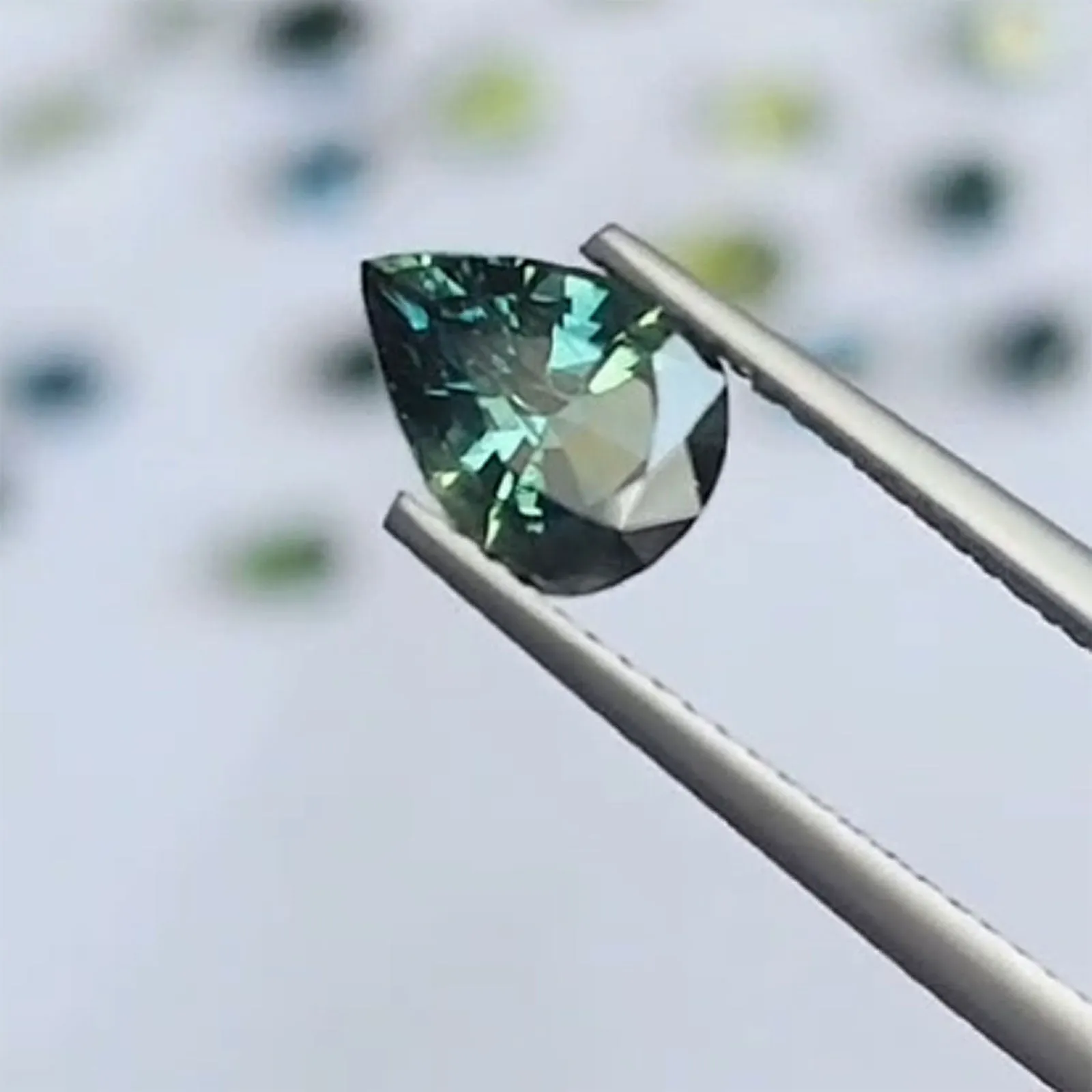 1.85ct Natural Sapphire Pear Cut Teal Color - Reserved for Jerod