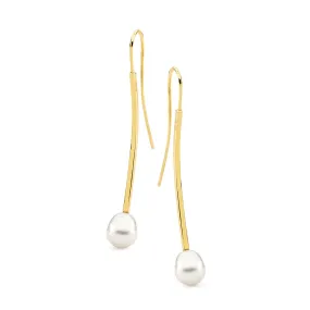 18ct Yellow Gold & Australian South Sea Pearl Earrings