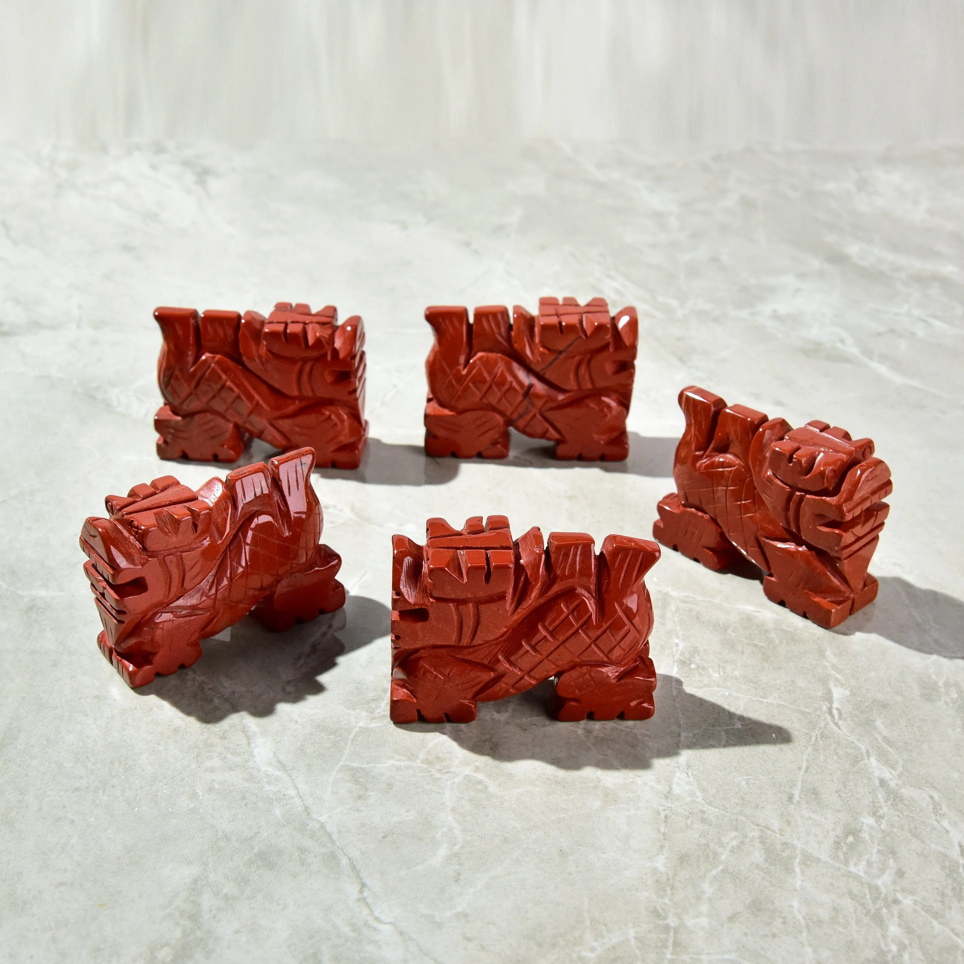 2.5 Red Jasper Dragon Natural Gemstone Carving