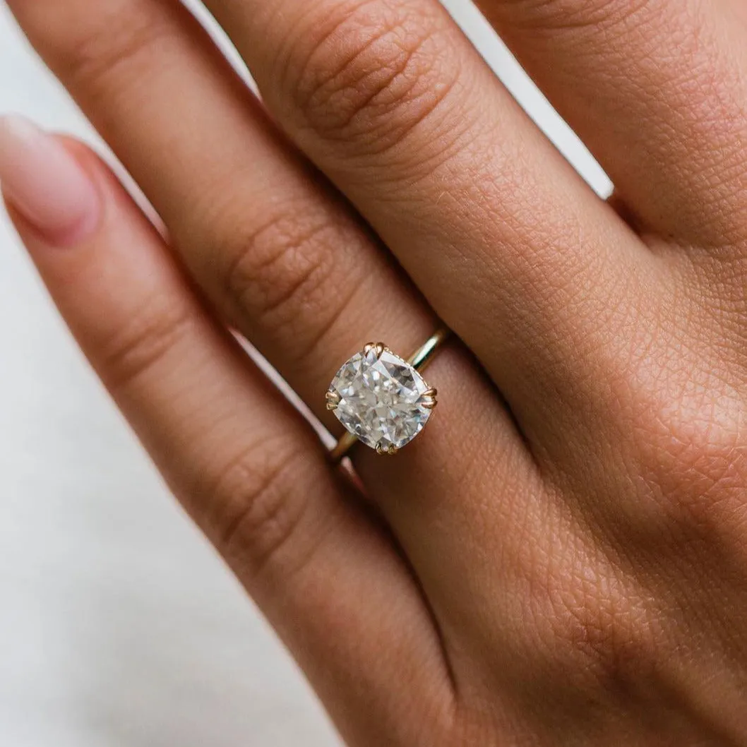 2.55 CT Dainty Cushion Cut Engagement Ring