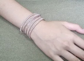 2mm crystal wrap bracelet pink