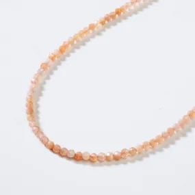 3mm Peach Moonstone Faceted 31 Necklace / Multi Wrap Bracelet