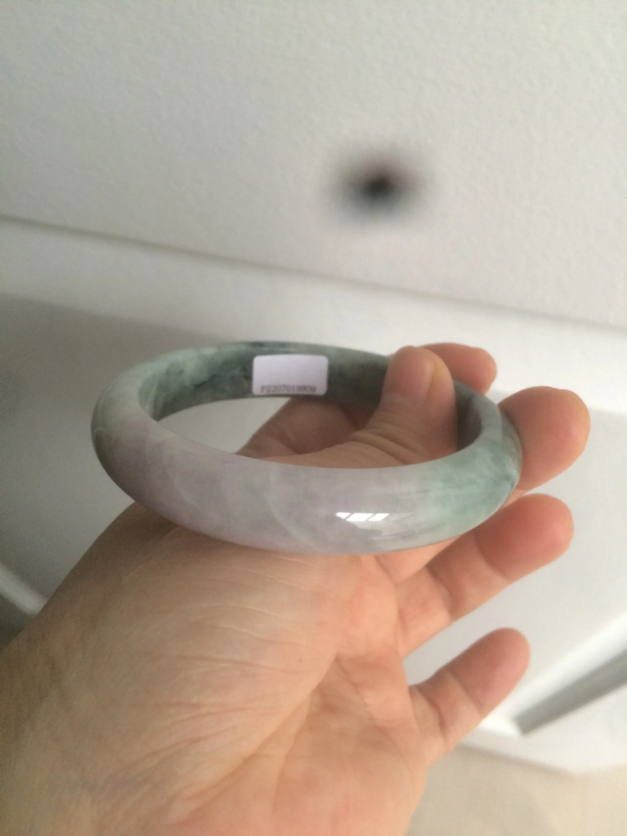 56.2 mm Type A 100% Natural green/purple Jadeite Jade bangle C21-9809