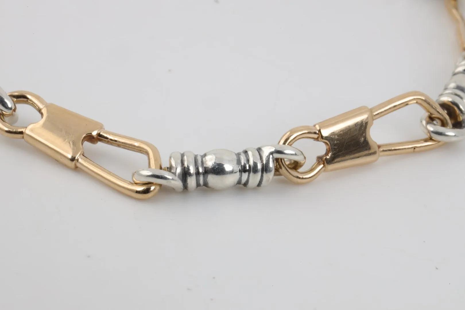 7.5" James Avery 925 Silver & 14k Yellow Gold Fishers of Men Bracelet (14.36g.)