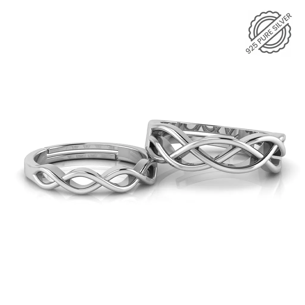 925 Pure Starling Silver Celtic Knot Twisted Ladies Special Couple's Ring