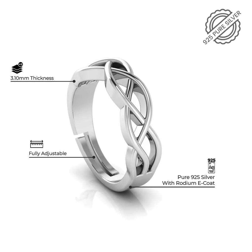 925 Pure Starling Silver Celtic Knot Twisted Ladies Special Couple's Ring