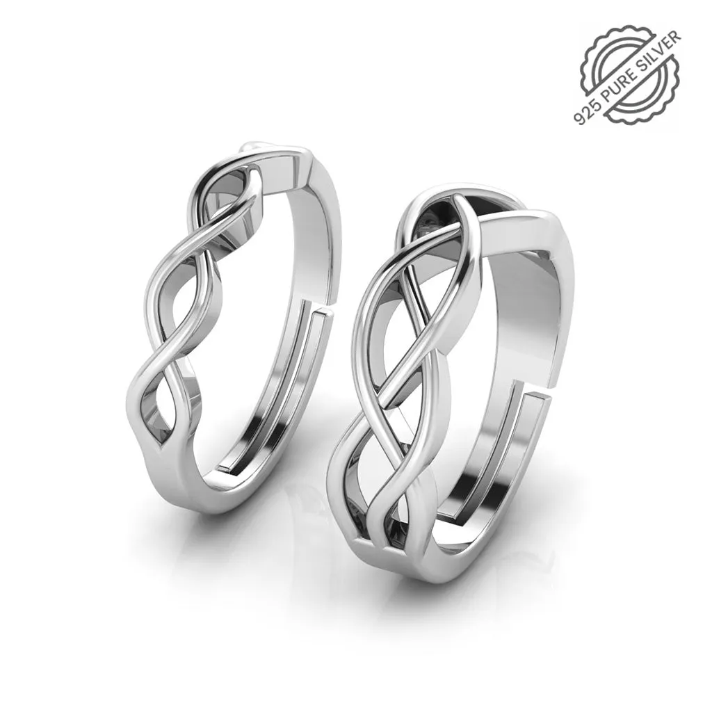 925 Pure Starling Silver Celtic Knot Twisted Ladies Special Couple's Ring