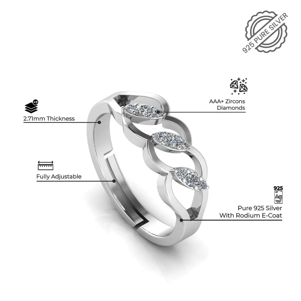 925 Pure Starling Silver Twisted Ladies Special and Classy Status Special Couple's Ring