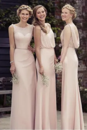 A-line/Princess Long Prom Dress,Chic Chiffon Bridesmaid Dress