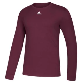 adidas Men's Maroon Amplifier Long Sleeve Tee