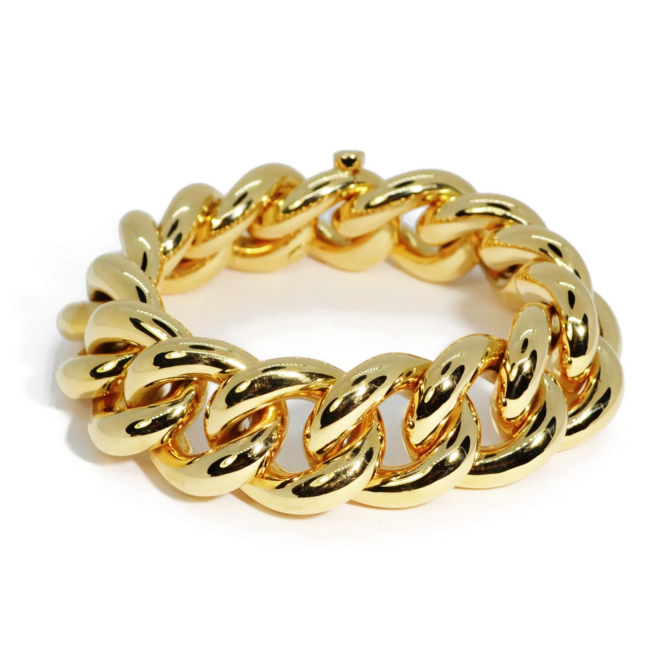 AFJ Gold Collection - Classic Gourmette Link Bracelet, 18k Yellow Gold