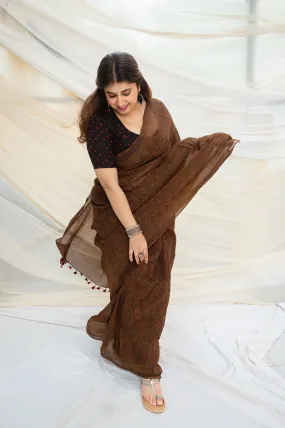 Ajrakh Natural Dyed Kota Doria Saree