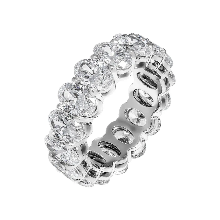 ALEXIA 8 Carat Oval Cut Diamond Eternity Band in Platinum 50 pointer GIA Certified By Mike Nekta SIZE 6