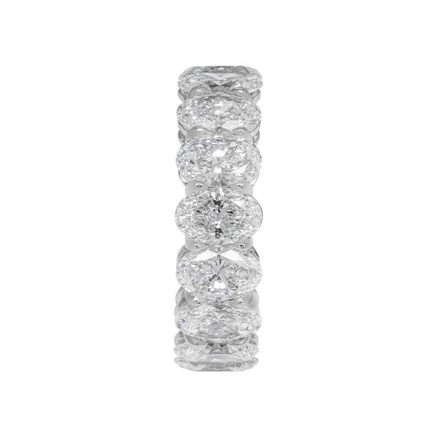 ALEXIA 8 Carat Oval Cut Diamond Eternity Band in Platinum 50 pointer GIA Certified By Mike Nekta SIZE 6