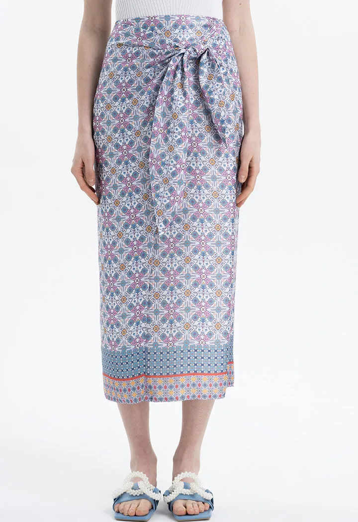 Allover printed Wrap Skirt