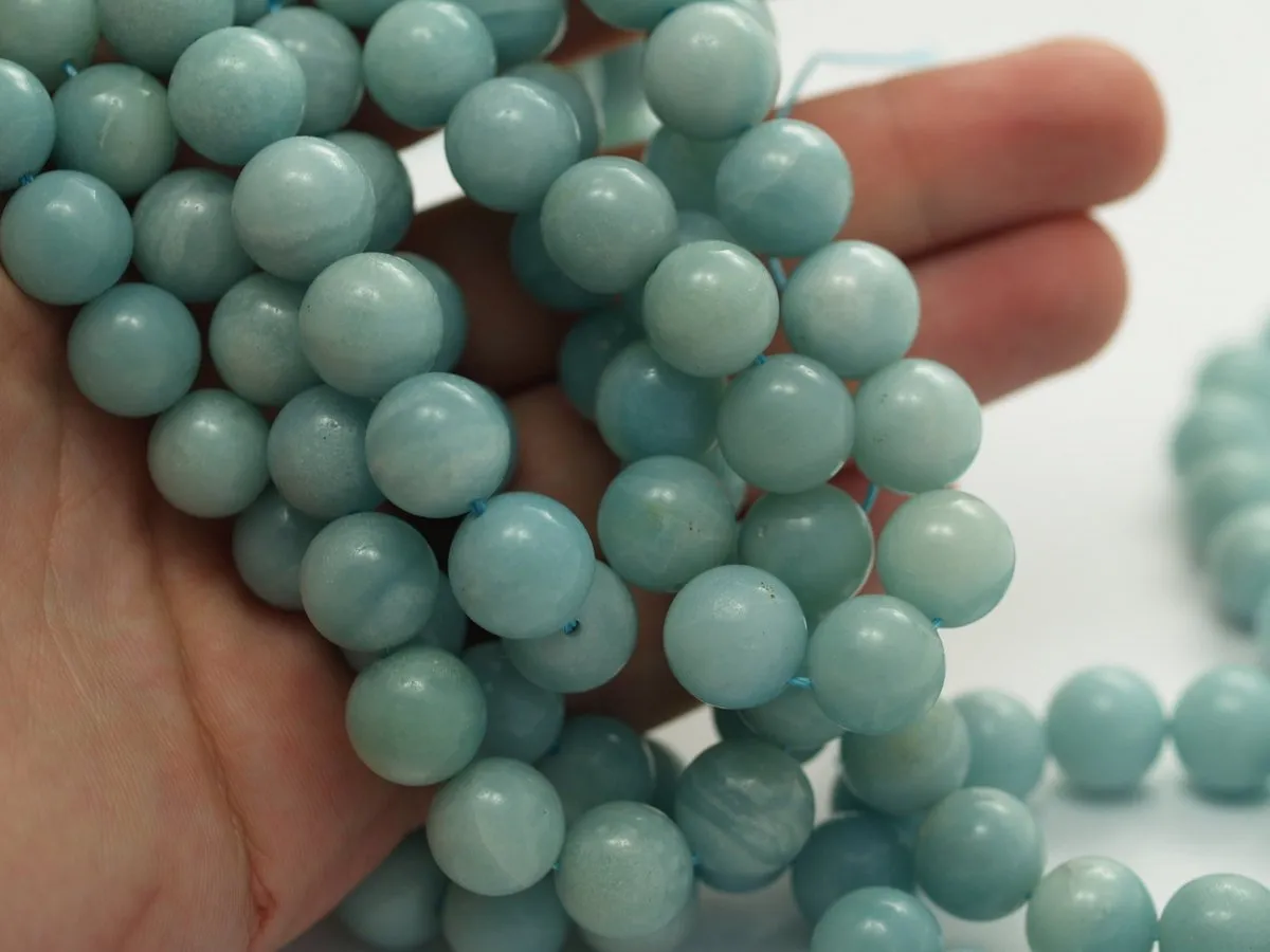 Amazonite 12 Mm Round Gemstone Beads 15.5 Inches Full Strand G95