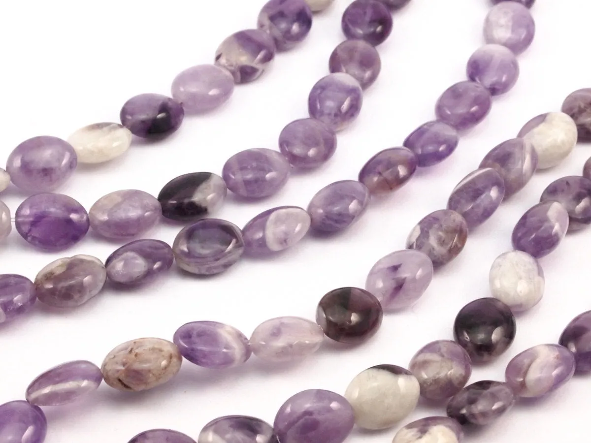 Amethyst 10x8mm Oval Gemstone Beads Full Strand 15.5 Inches G15x60