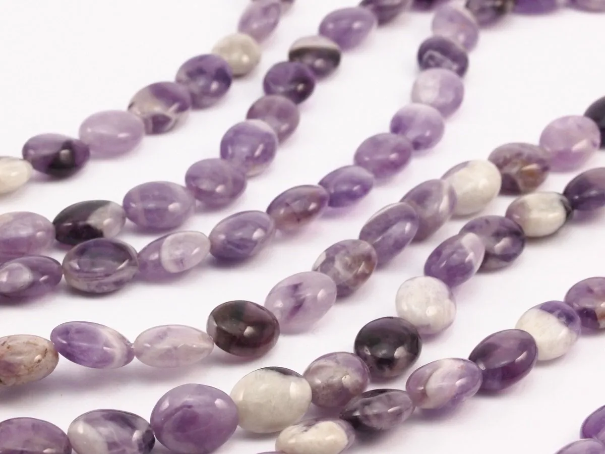 Amethyst 10x8mm Oval Gemstone Beads Full Strand 15.5 Inches G15x60