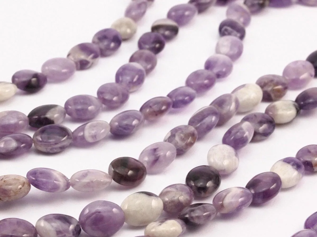 Amethyst 10x8mm Oval Gemstone Beads Full Strand 15.5 Inches G15x60