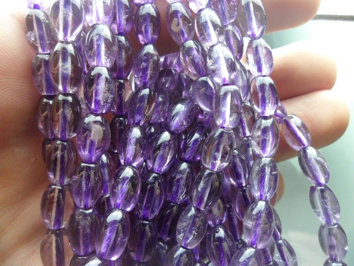 Amethyst 9mm Barrel  Gemstone Beads 15.5 Inches Full Strand G47