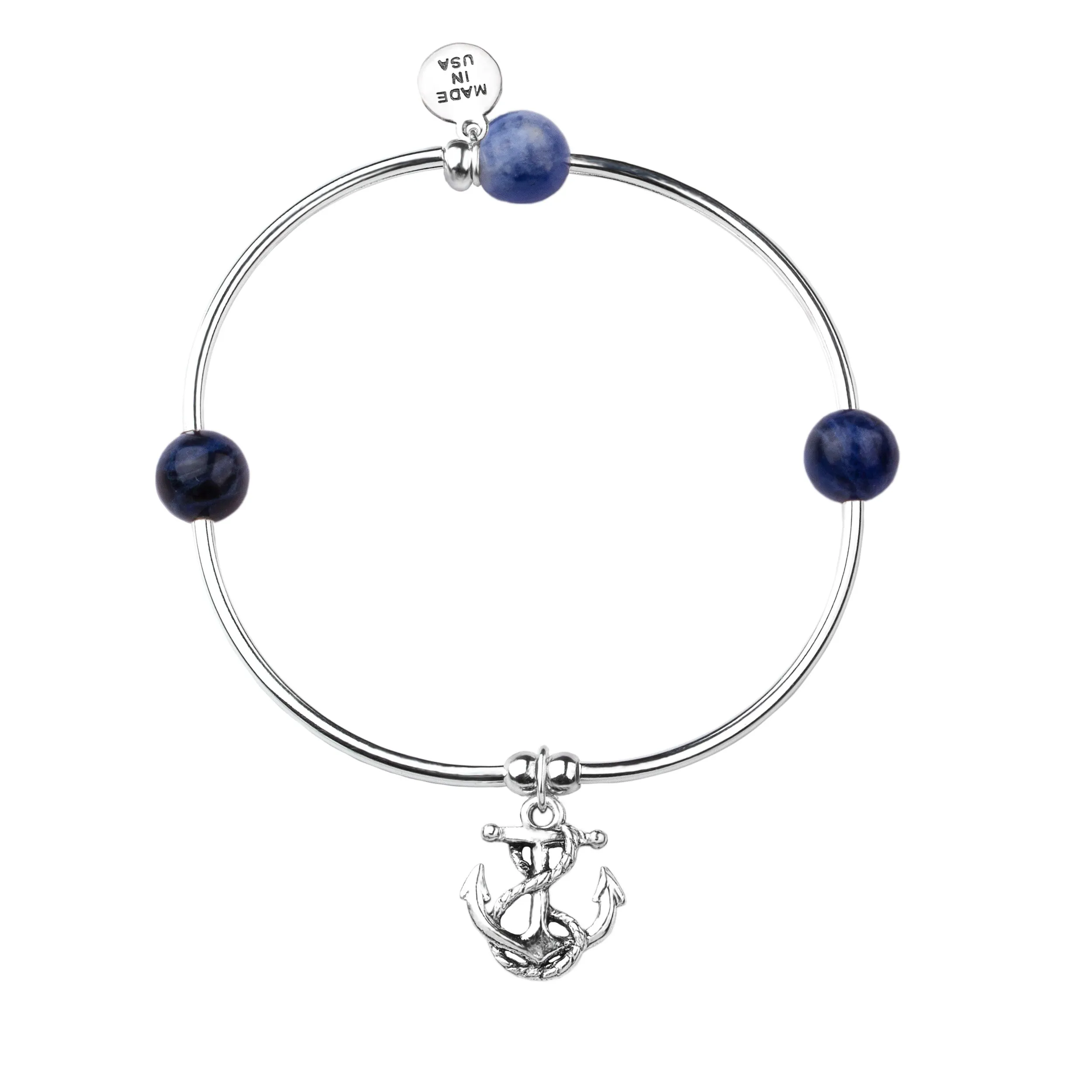 Anchor | Bangle Charm Bracelet | Sodalite