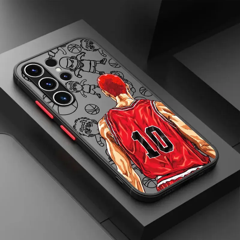 Anime Slam Dunk Matte Cartoon Matte TPU Cover for Samsung Galaxy S10 Lite S23 Ultra S20 FE S21 Plus S10 S22 5G S9 S22Plus S20FE