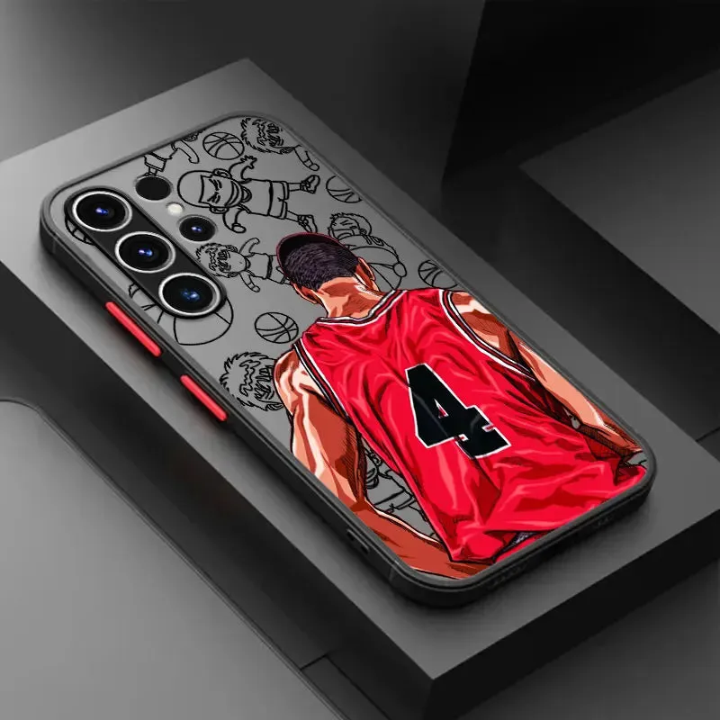 Anime Slam Dunk Matte Cartoon Matte TPU Cover for Samsung Galaxy S10 Lite S23 Ultra S20 FE S21 Plus S10 S22 5G S9 S22Plus S20FE