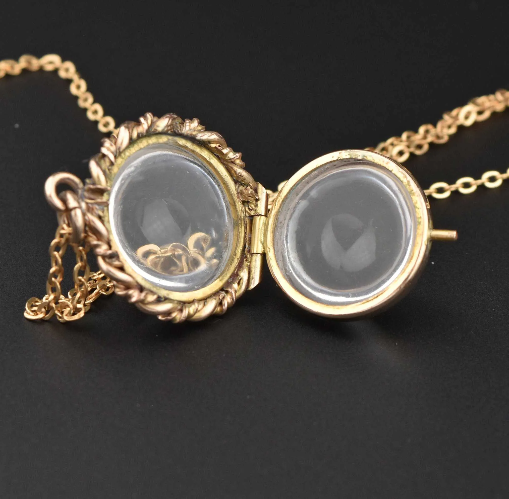 Antique Pools of Light Rock Crystal Locket