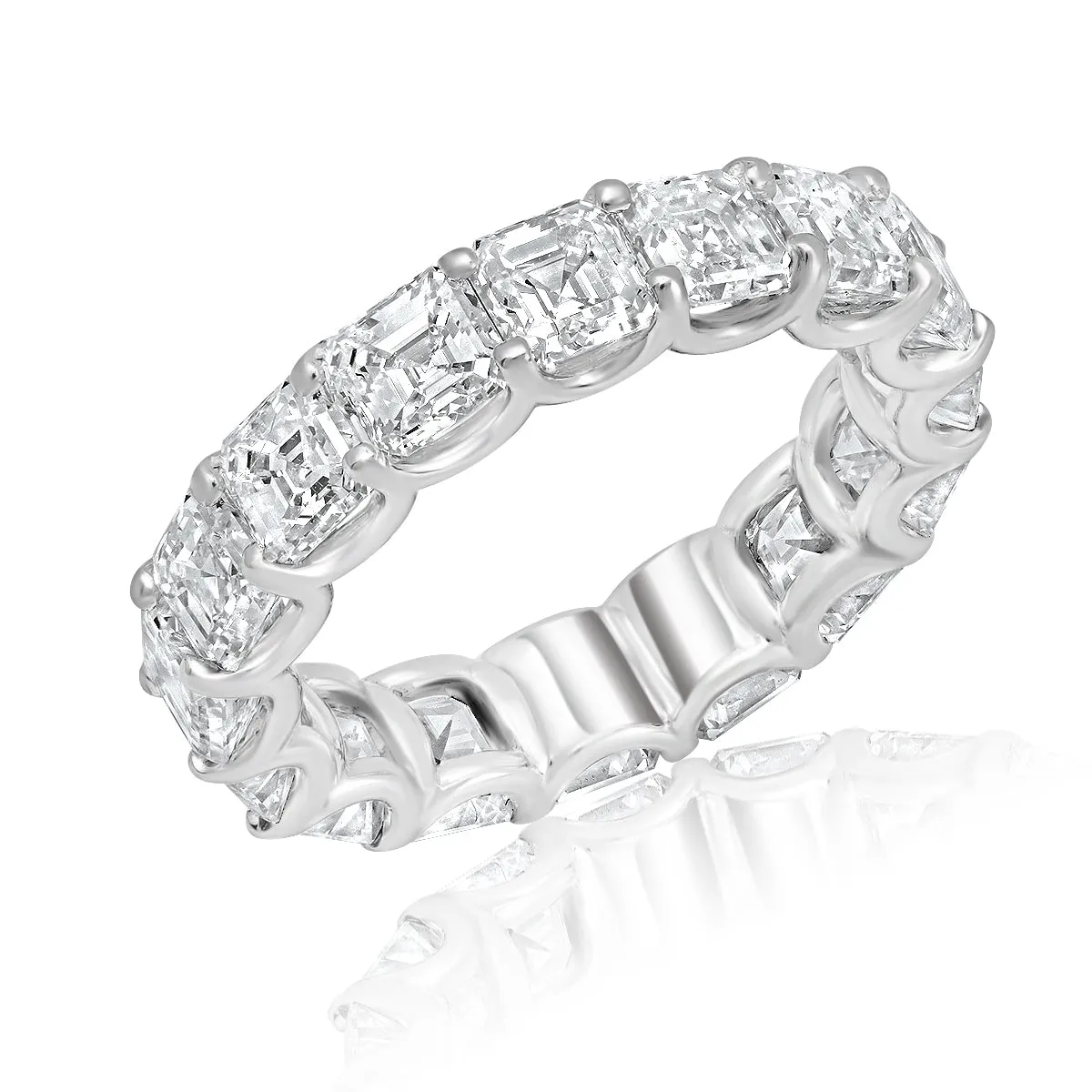 APRIL 2-3 Carat Asscher Cut Diamond Eternity Band in Platinum 10 pointer By Mike Nekta SIZE 4-9