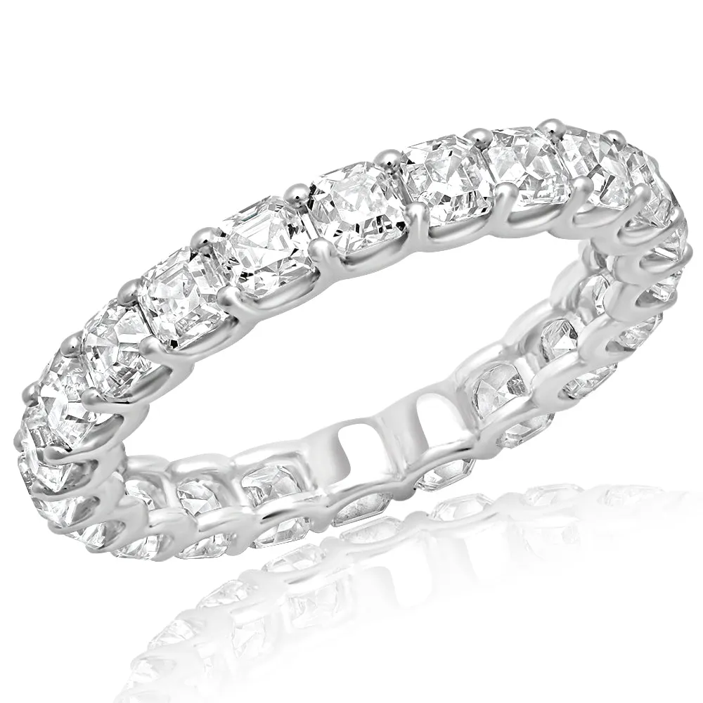 APRIL 2-3 Carat Asscher Cut Diamond Eternity Band in Platinum 10 pointer By Mike Nekta SIZE 4-9