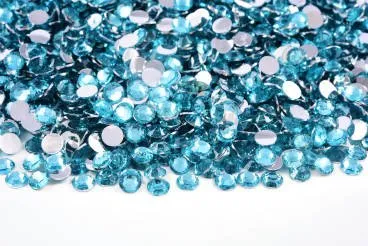 Aquamarine resin rhinestones