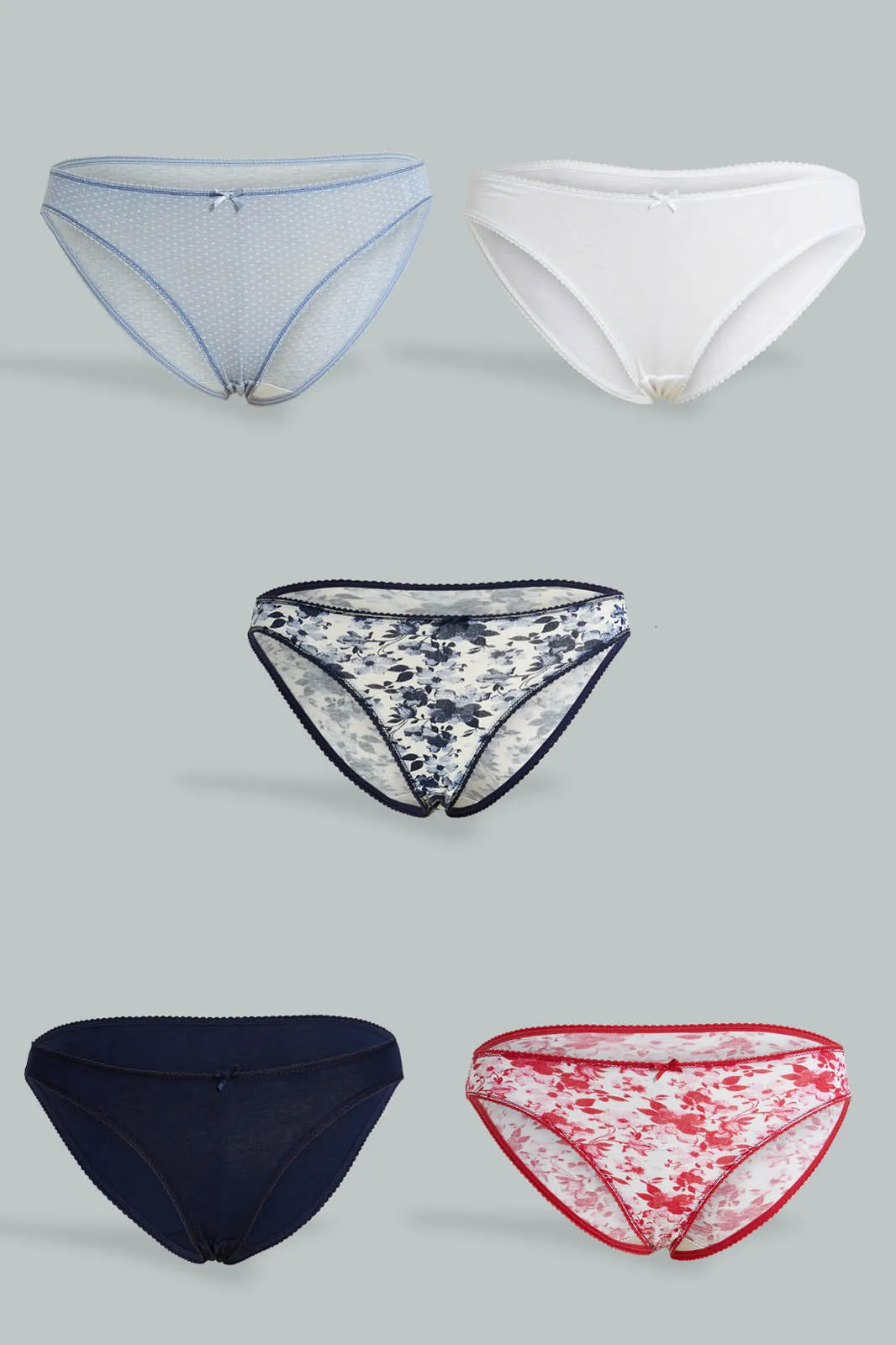 Assorted Printed Bikini Briefs For Women (Pack of 5)