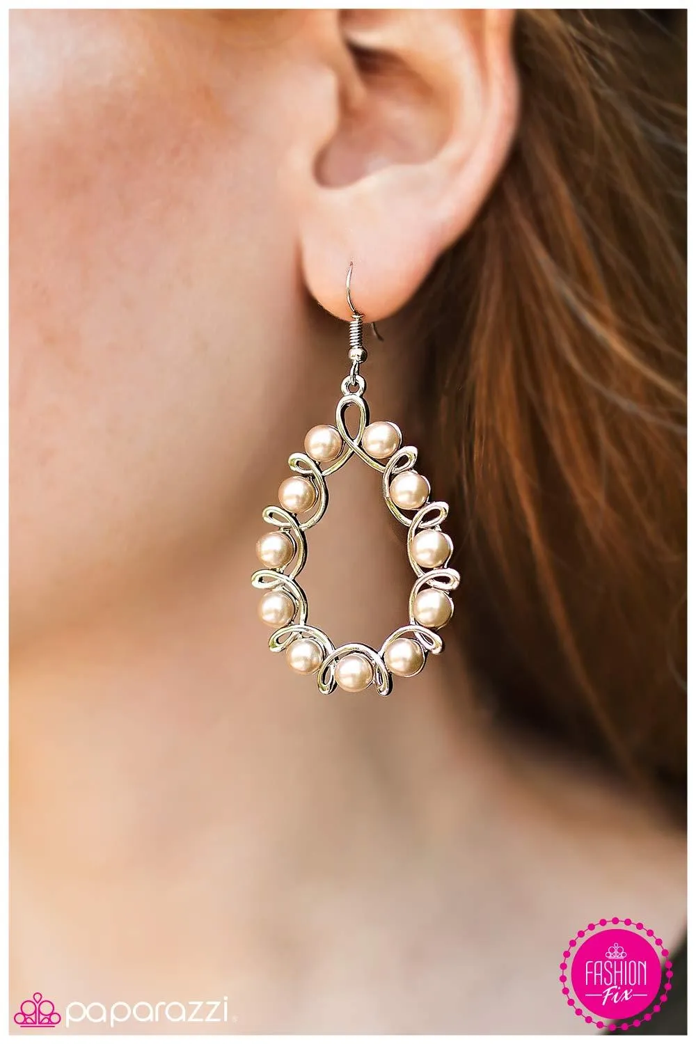 Back To You Brown Pearl Earrings - Paparazzi Accessories