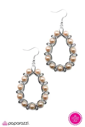 Back To You Brown Pearl Earrings - Paparazzi Accessories