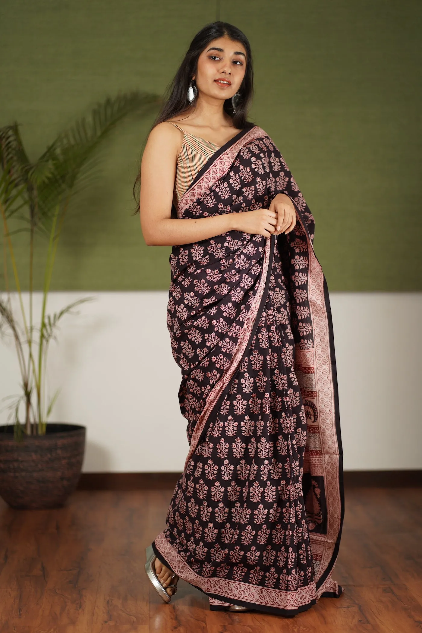 Bagh Hand Block Printed Cotton Saree