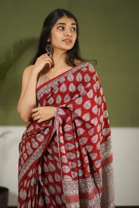 Bagh Hand Block Printed Cotton Saree