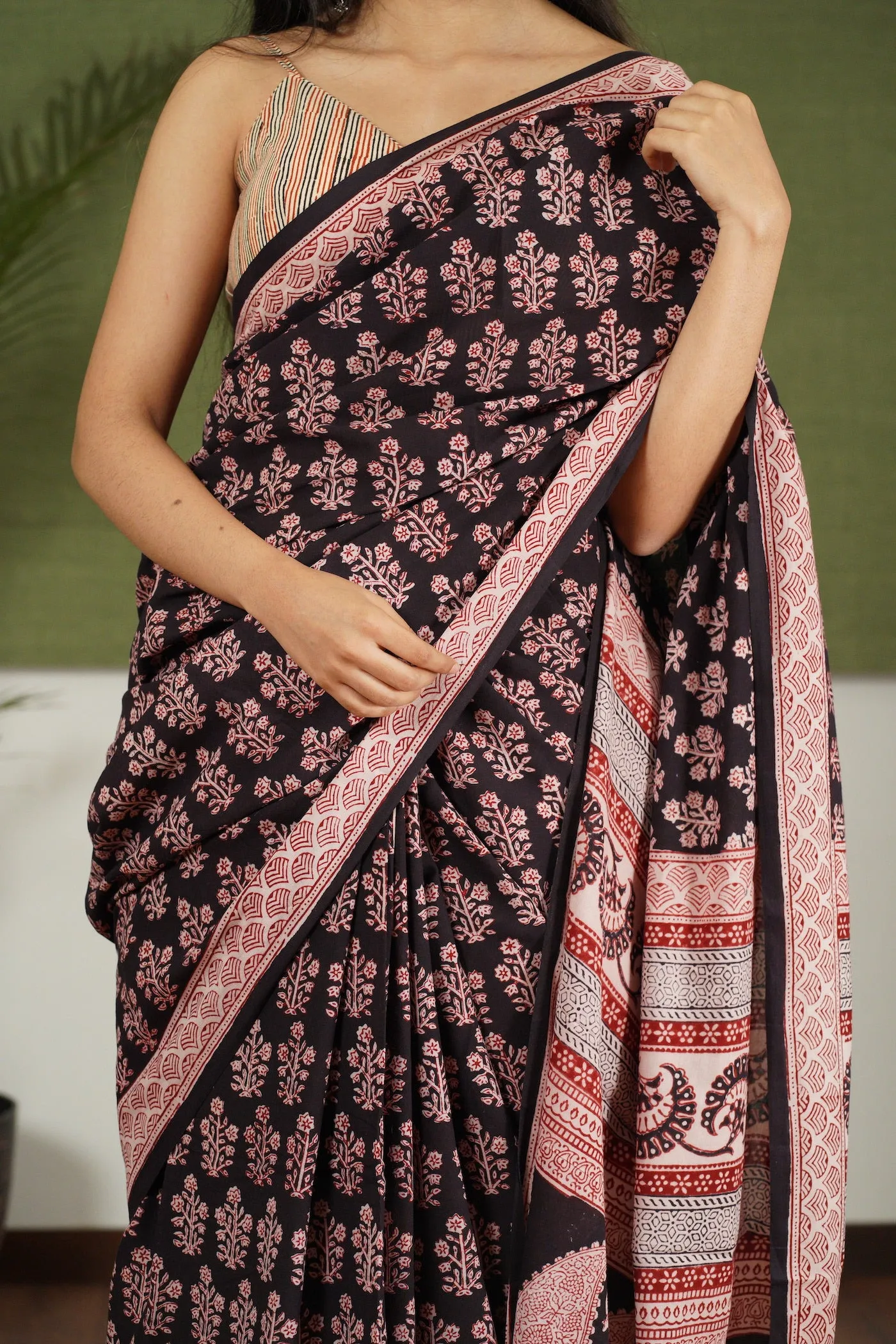 Bagh Hand Block Printed Cotton Saree