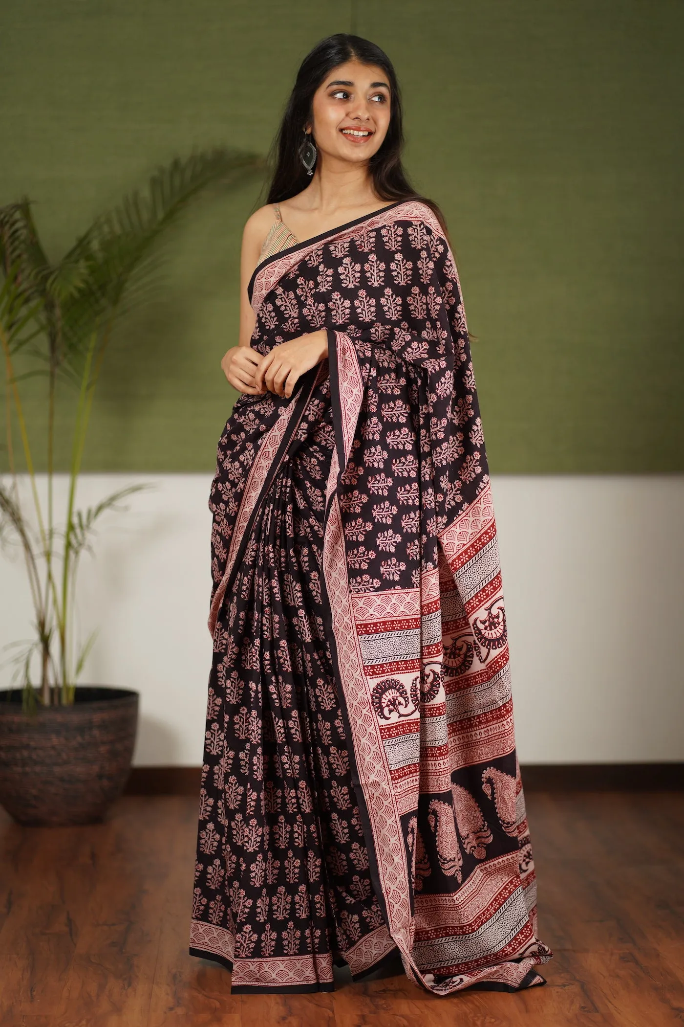 Bagh Hand Block Printed Cotton Saree