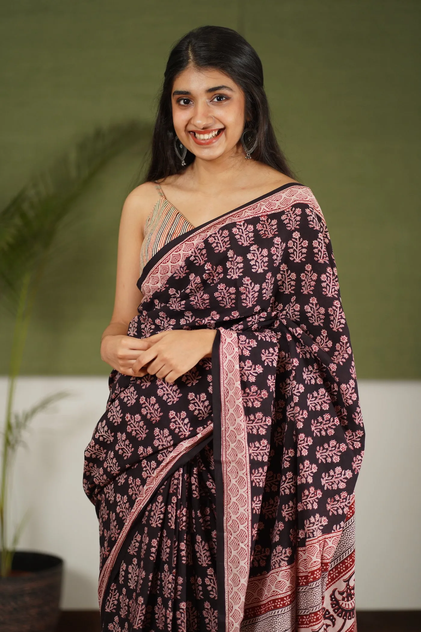 Bagh Hand Block Printed Cotton Saree