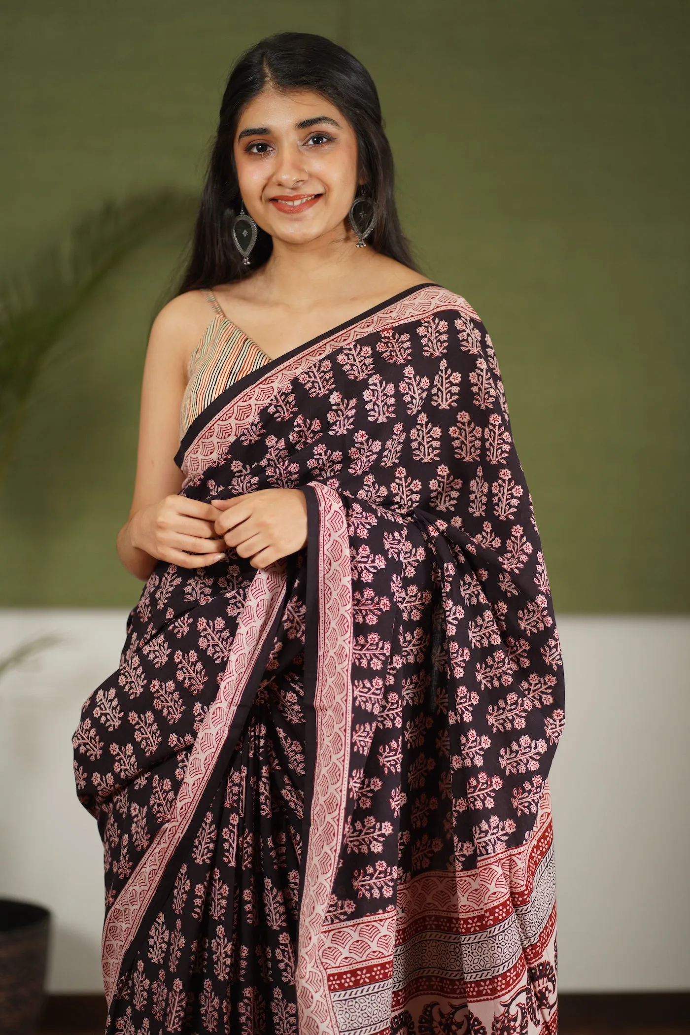 Bagh Hand Block Printed Cotton Saree