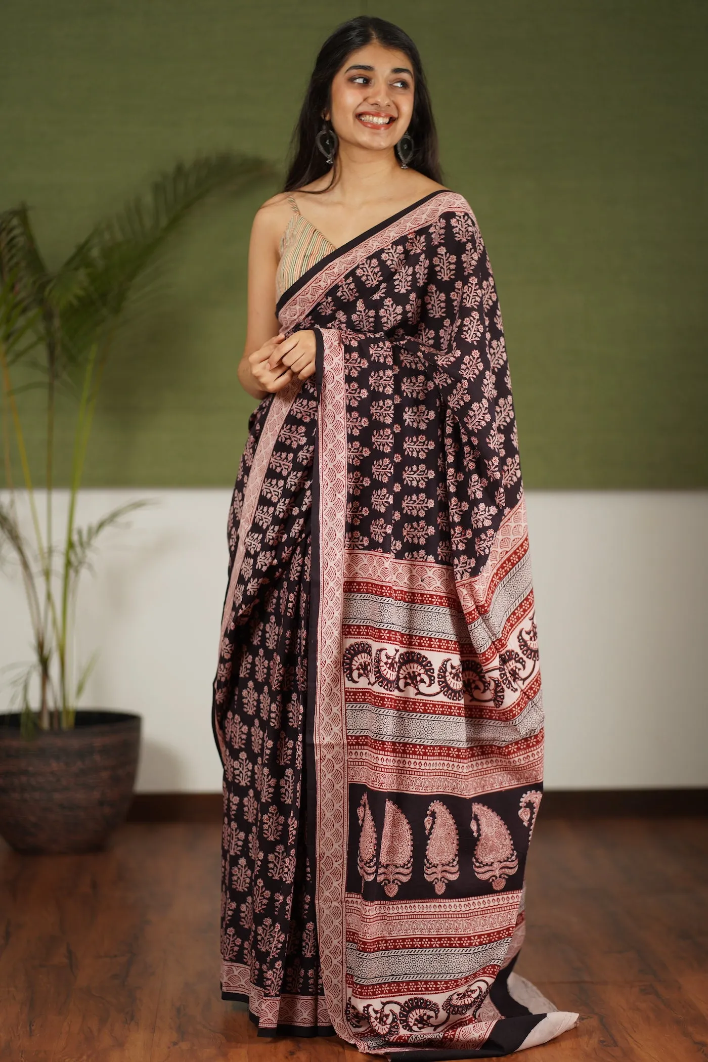 Bagh Hand Block Printed Cotton Saree