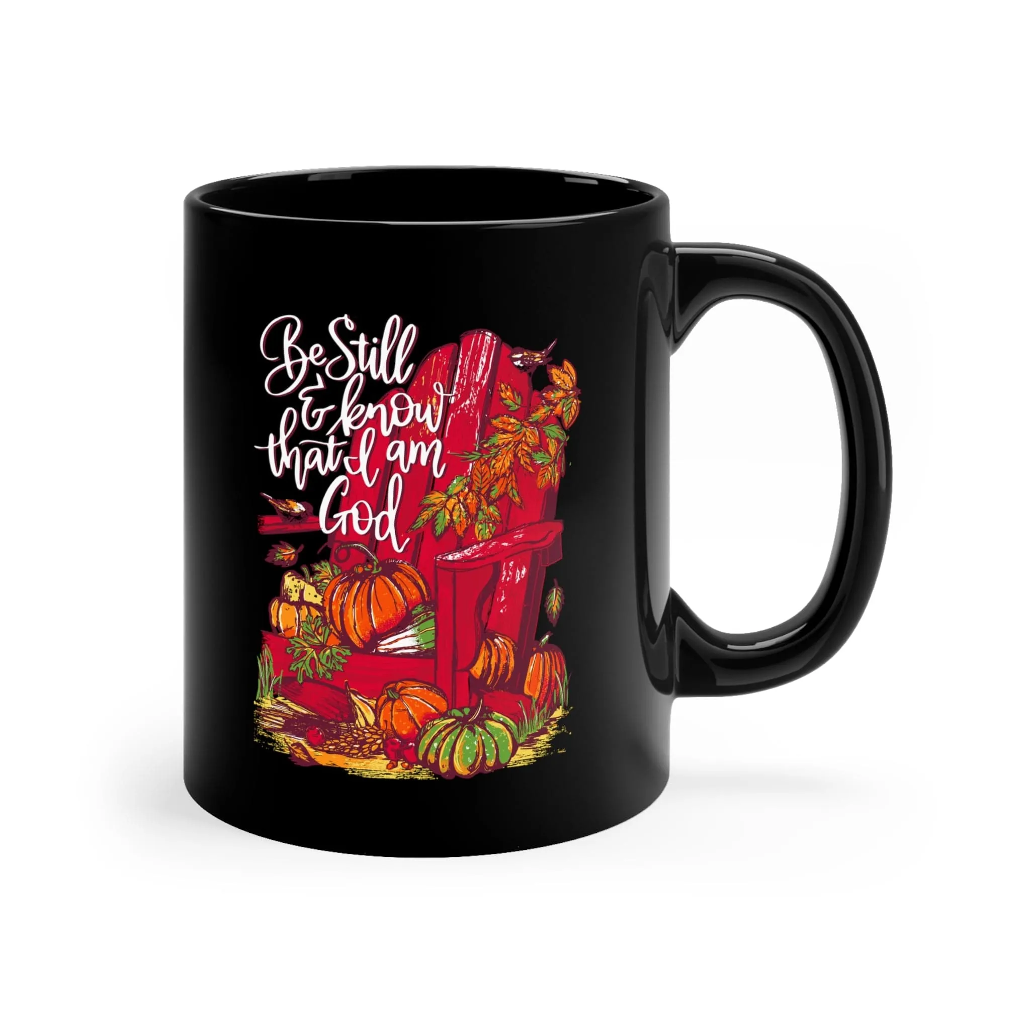 Be Still and Know Fall 11oz Black Mug