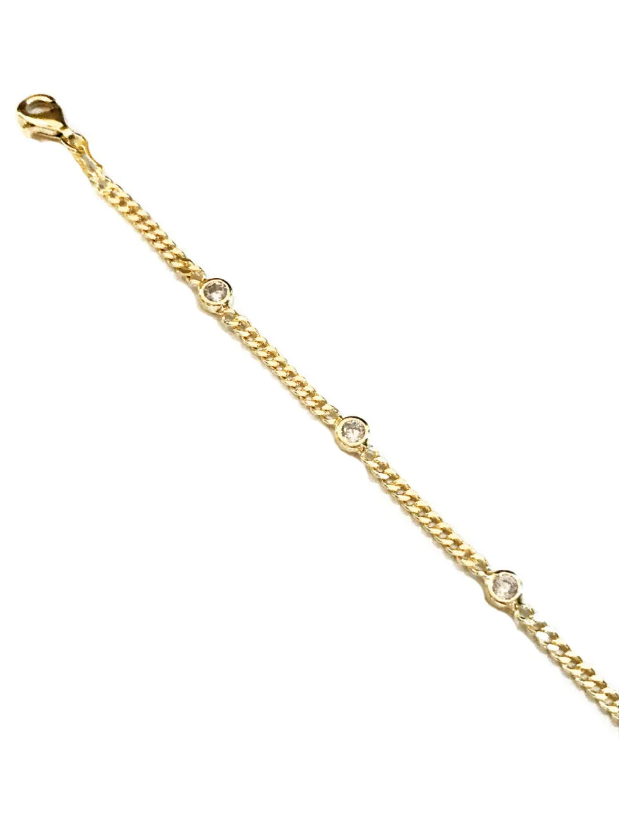 Bezel CZ Chain Bracelet