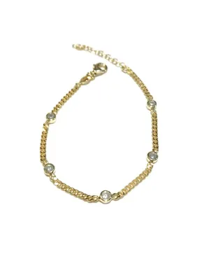 Bezel CZ Chain Bracelet