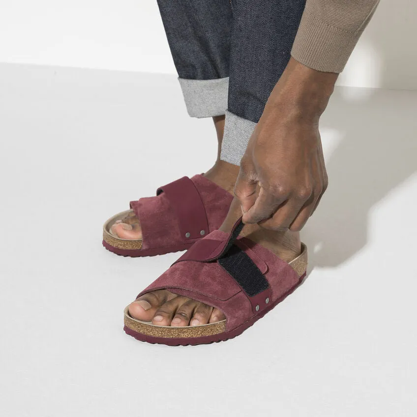 Birkenstock Kyoto Suede/Nubuck Leather Maroon Sandals